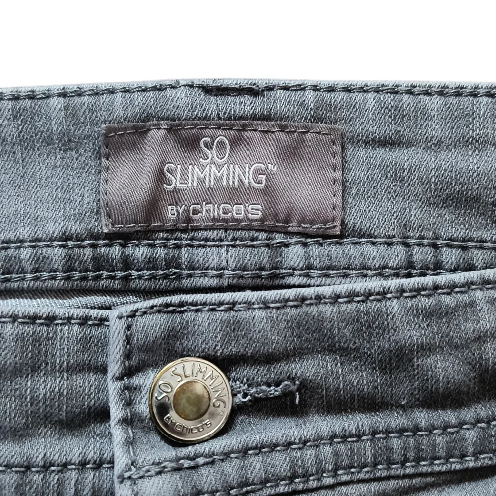 So Slimming By Chicos Gray Straight Leg Jeans Size 1.5 (US Size 10) - Picture 5 of 7